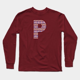 Monogram Letter P- geometric pattern Long Sleeve T-Shirt
